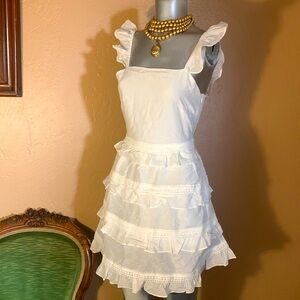 NWT Kit By Kit Keenan White Agra Eyelet Ruffled Dress.  Sz 1